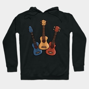 Humorous Uke Collection Hawaii Cartoon Ukulele Hoodie